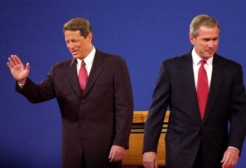 Al Gore y George W. Bush en 2000
