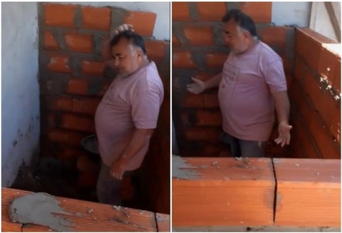 Albañil comete error en construcción