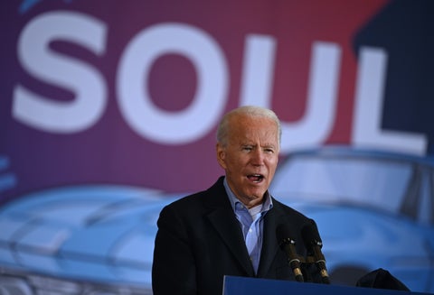 Joe Biden en acto de campaña en Ohio