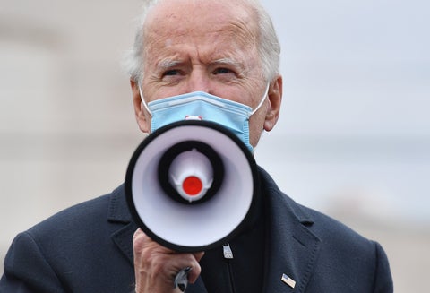 Joe Biden en acto de campaña en elecciones en EEUU 2020