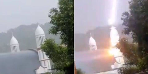 Cae rayo en iglesia de San Rafael