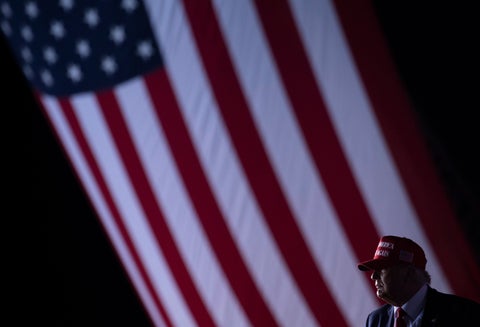 Donald Trump en acto de campaña 2020