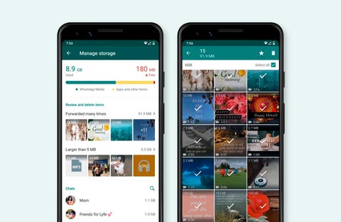 WhatsApp opción de manejo de almacenamiento