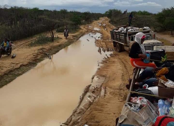 Vías de la Alta Guajira afectadas por lluvias