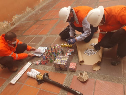 Pólvora incautada en Transmilenio