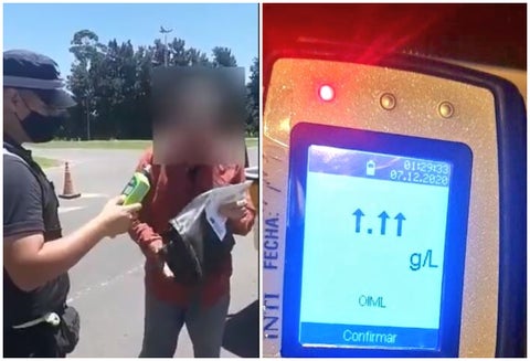 Conductor borracho ‘descompuso’ el medidor de alcoholemia con su aliento