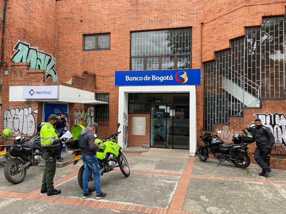 Robo en sucursal bancaria en Bogotá