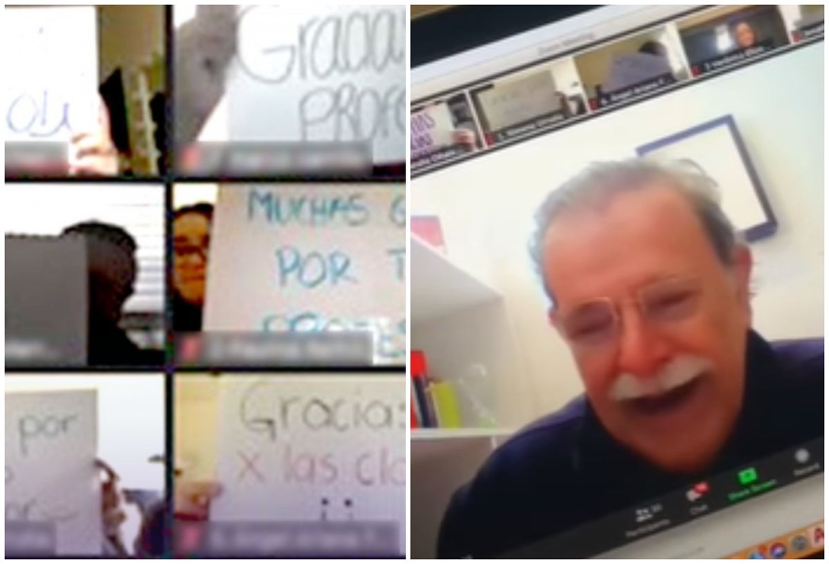 Profesor recibe conmovedor homenaje de sus alumnos en clase virtual