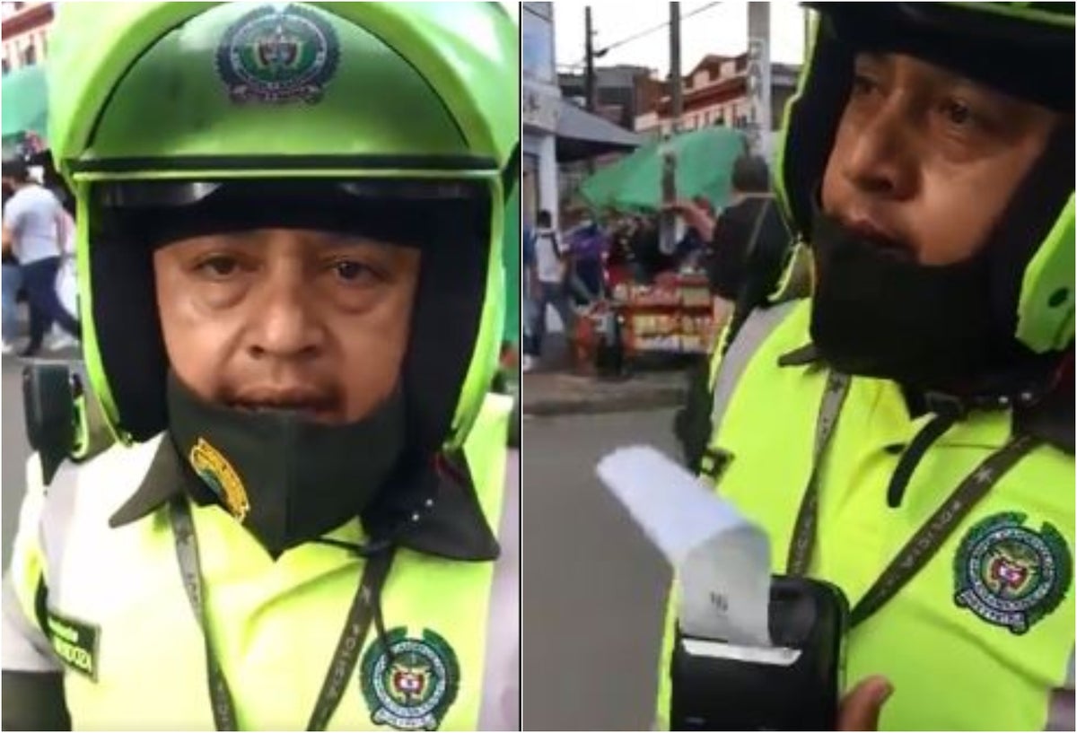 Video] Mujer que solicitó a policía ponerse el tapabocas recibe comparendo