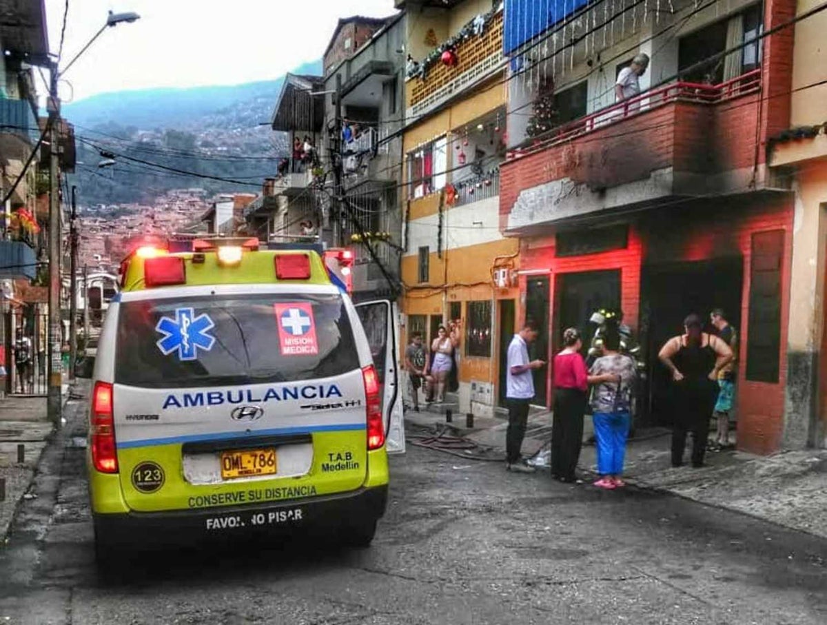Lugar del incendio en el barrio Buenos Aires de Medellín.