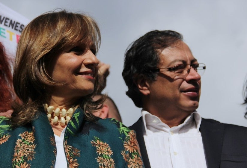 Ángela María Robledo y Gustavo Petro