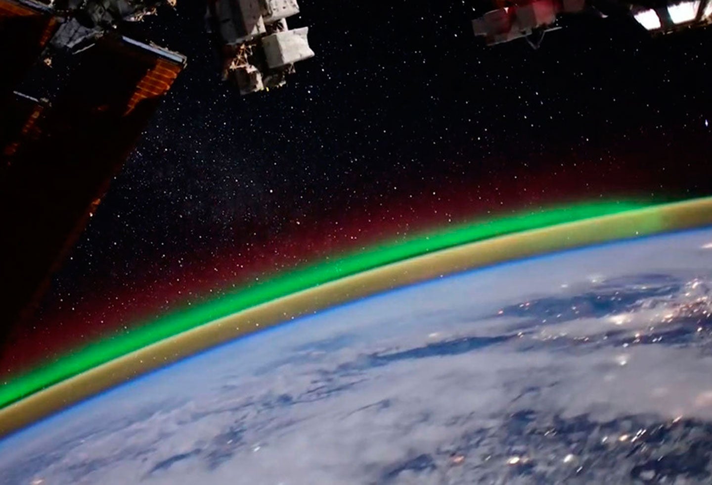Aurora boreal desde la Estación Espacial Internacional