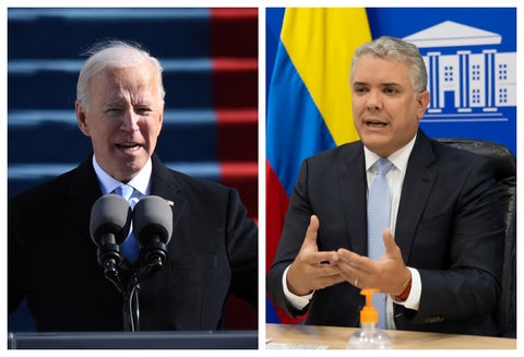 Joe Biden e Iván Duque, presidentes de Estados Unidos y Colombia