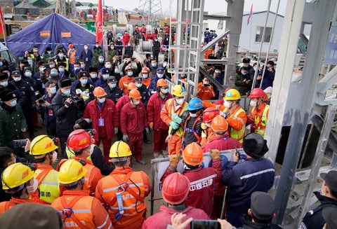 Rescate de mineros atrapados en China