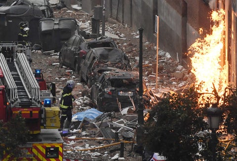 Explosión de gas en edificio de Madrid, España