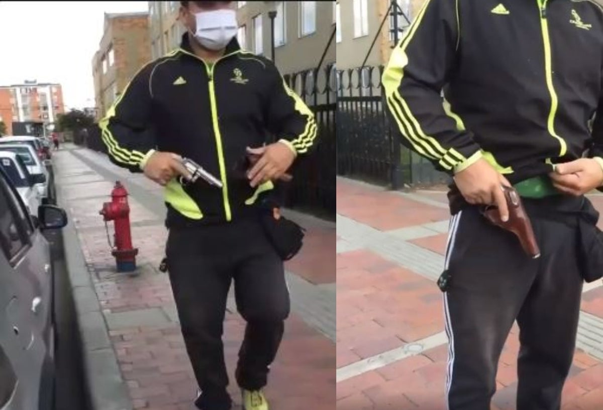 Hombre amenaza a grafiteros con revólver por pintar en su conjunto en Bogotá
