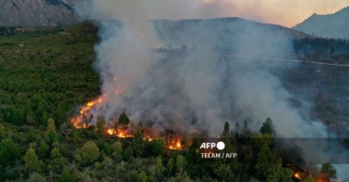 Incendio en la Patagonia argentina