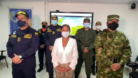 Alcaldesa de Tumaco y Autoridades Militares en el Puerto
