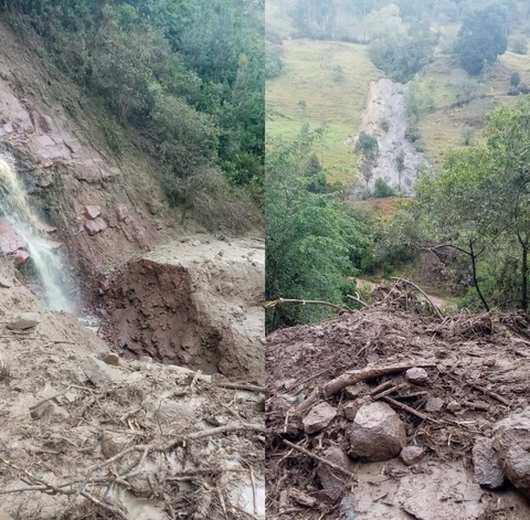 Avalancha mantiene incomunicados a dos municipios de Santander y Boyacá