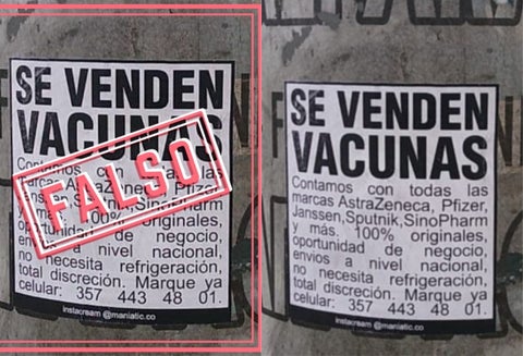Cartel de 'Se venden vacunas'