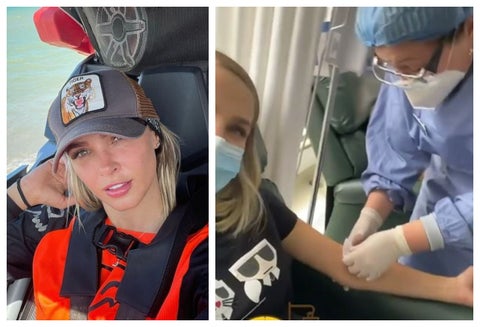 Elizabeth Loaiza en su penúltima quimioterapia