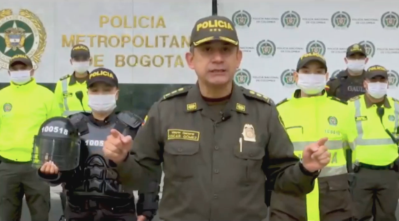 El Mayor General Óscar Antonio Gómez Heredia, comandante de Policía de Bogotá