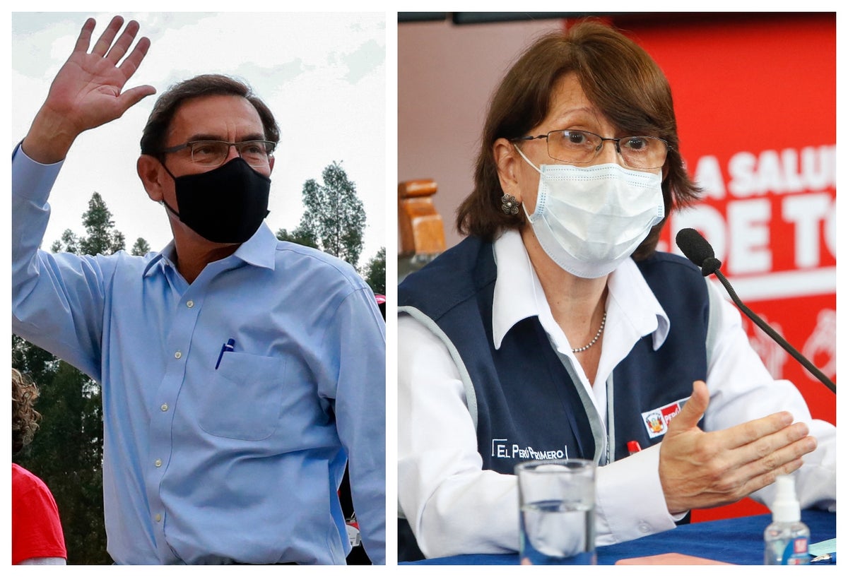 Martín Vizcarra, expresidente peruano y Pilar Mazzetti, ministra de Salud