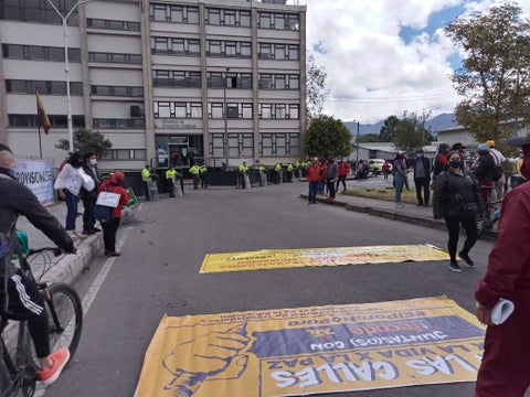 Plantón de profesores en Bogotá
