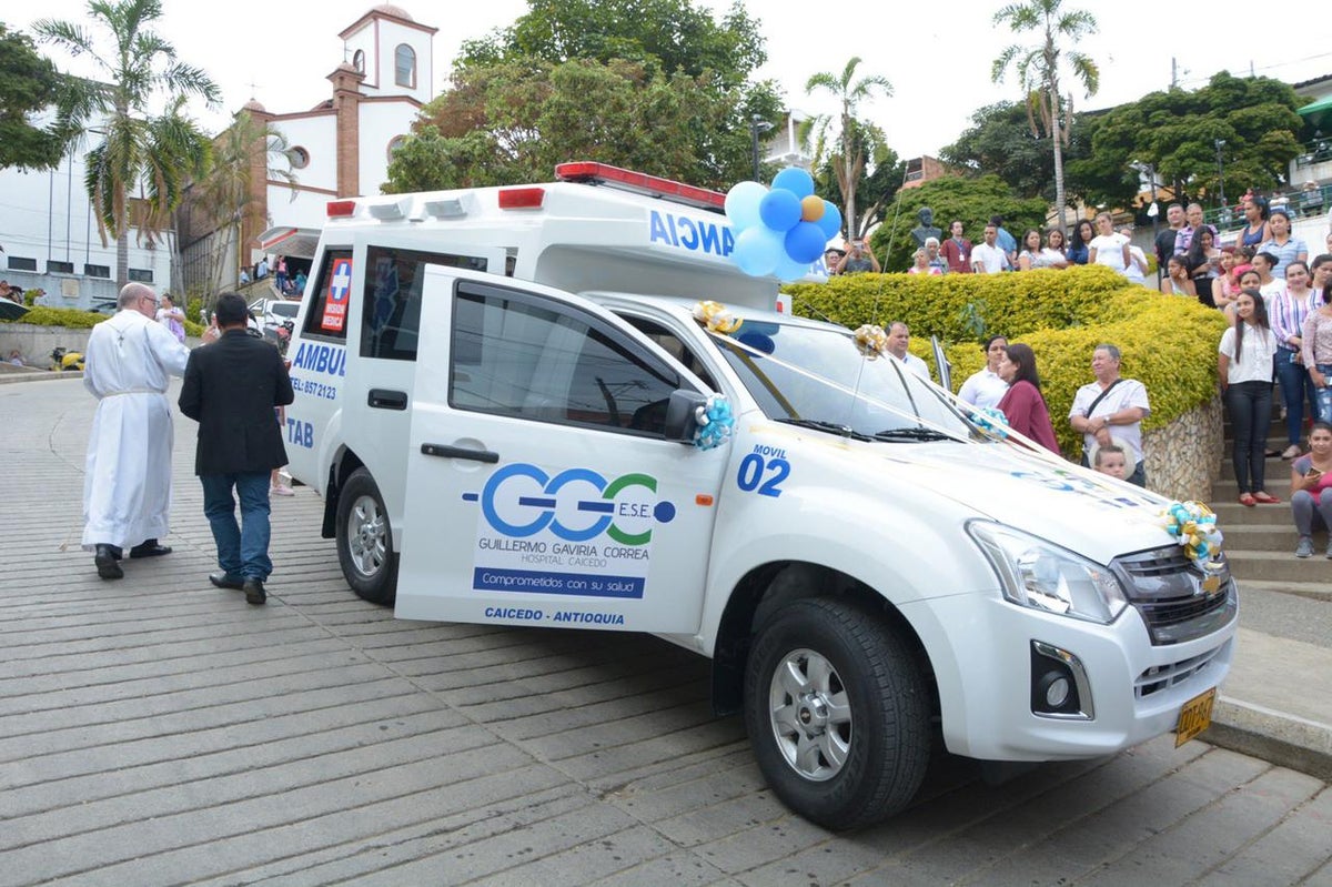 Ambulancia del Hospital Guillermo Gaviria Correa de Caicedo, Antioquia.