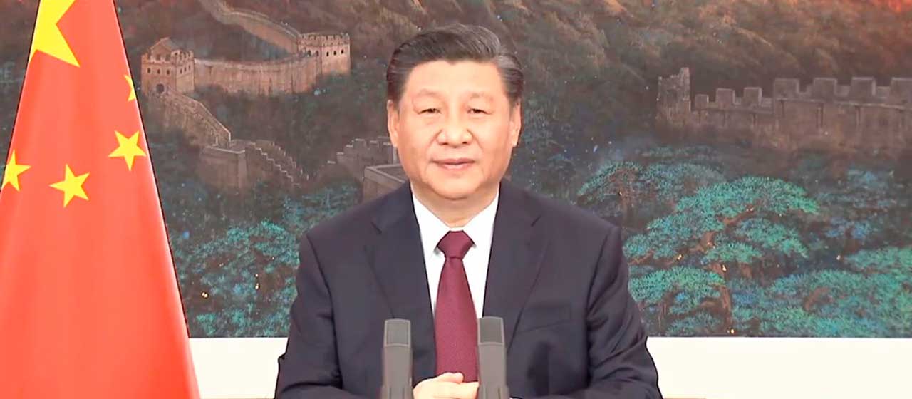 Presidente de la República Popular China, Xi JinPing dando un mensaje a Colombia