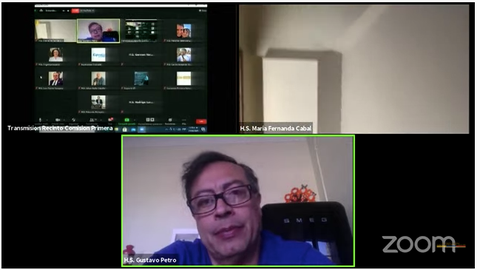 Gustavo Petro en sesión virtual