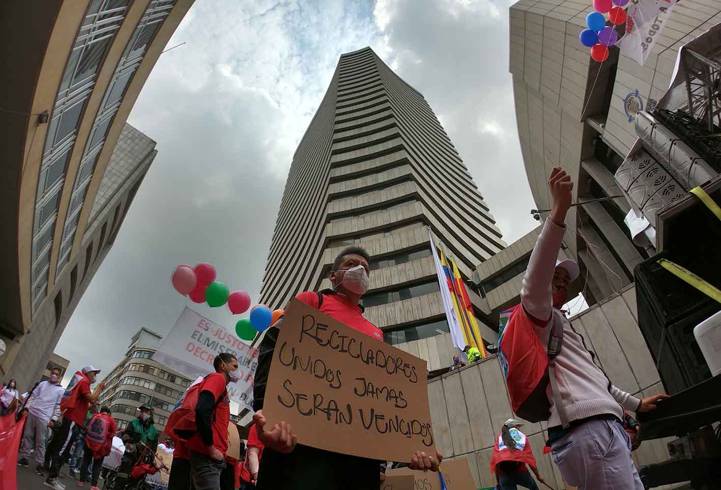 Recicladores protestan en Bogotá