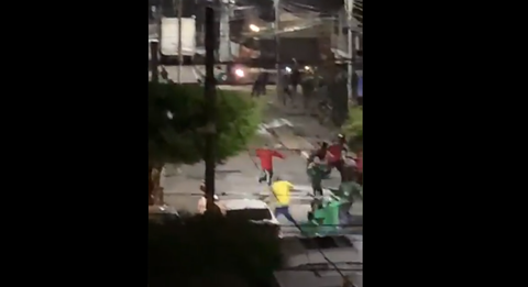 Enfrentamiento hinchas Cali