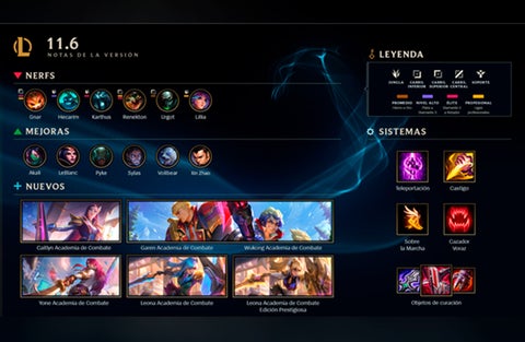 League of Legends versión 11.6