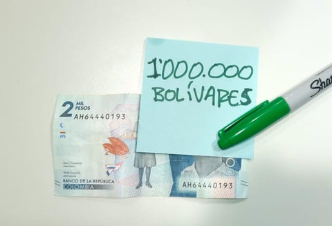 Millón de bolívares y 2.000 pesos