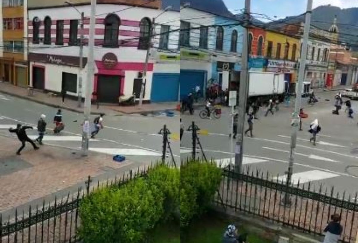 Pelea a machete, cuchillo y piedra en el centro de Bogotá
