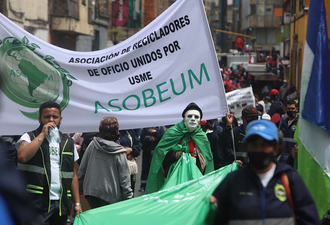 Recicladores protestan en Bogotá