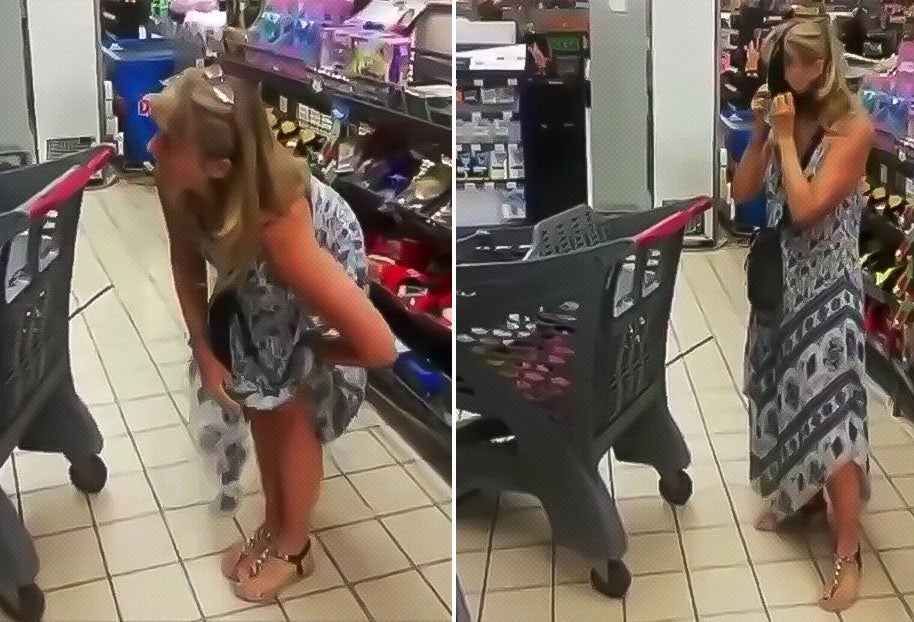 Mujer usa la tanga como tapabocas