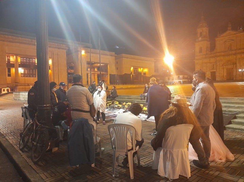 Protesta en la Plaza de Bolívar