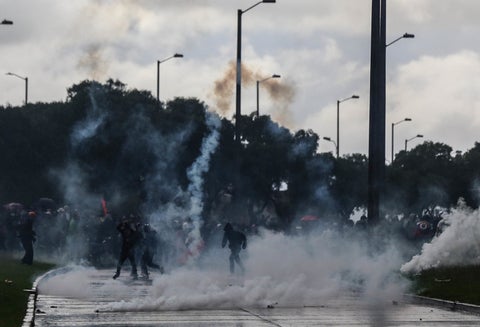Disturbios en Bogotá durante paro nacional del 28 de abril
