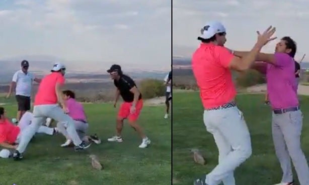 Pelea en campo de golf