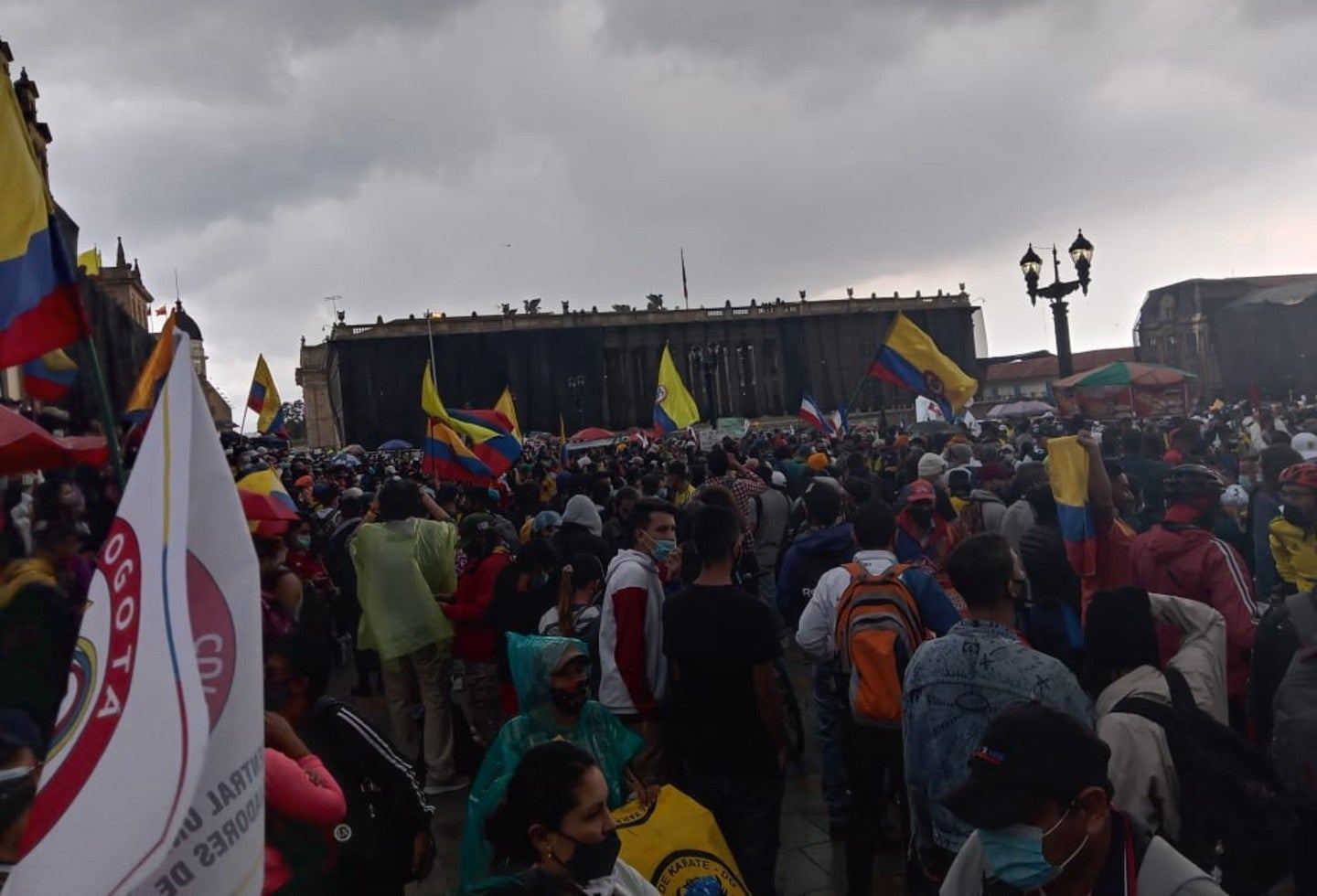Plaza de Bolívar de Bogotá durante paro nacional
