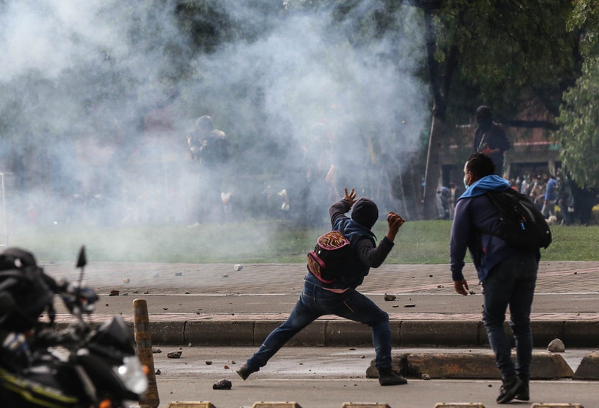 Disturbios en Bogotá durante Paro Nacional 28 de abril