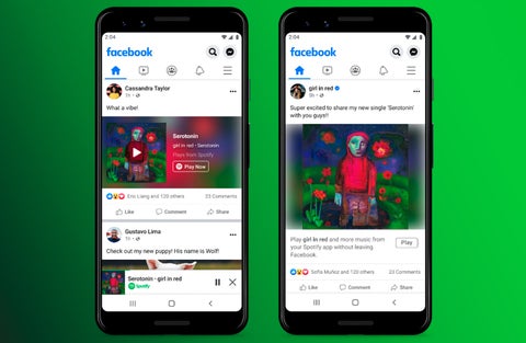 Reproductor de Spotify en Facebook