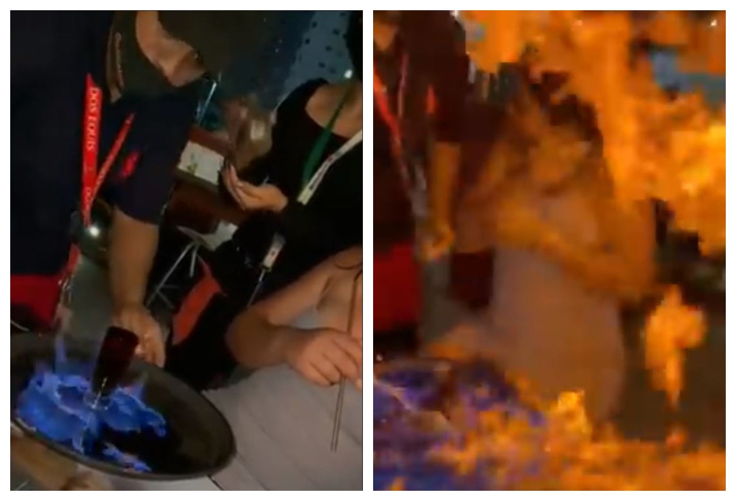 Turista quemada en Cancún con coctel flameado