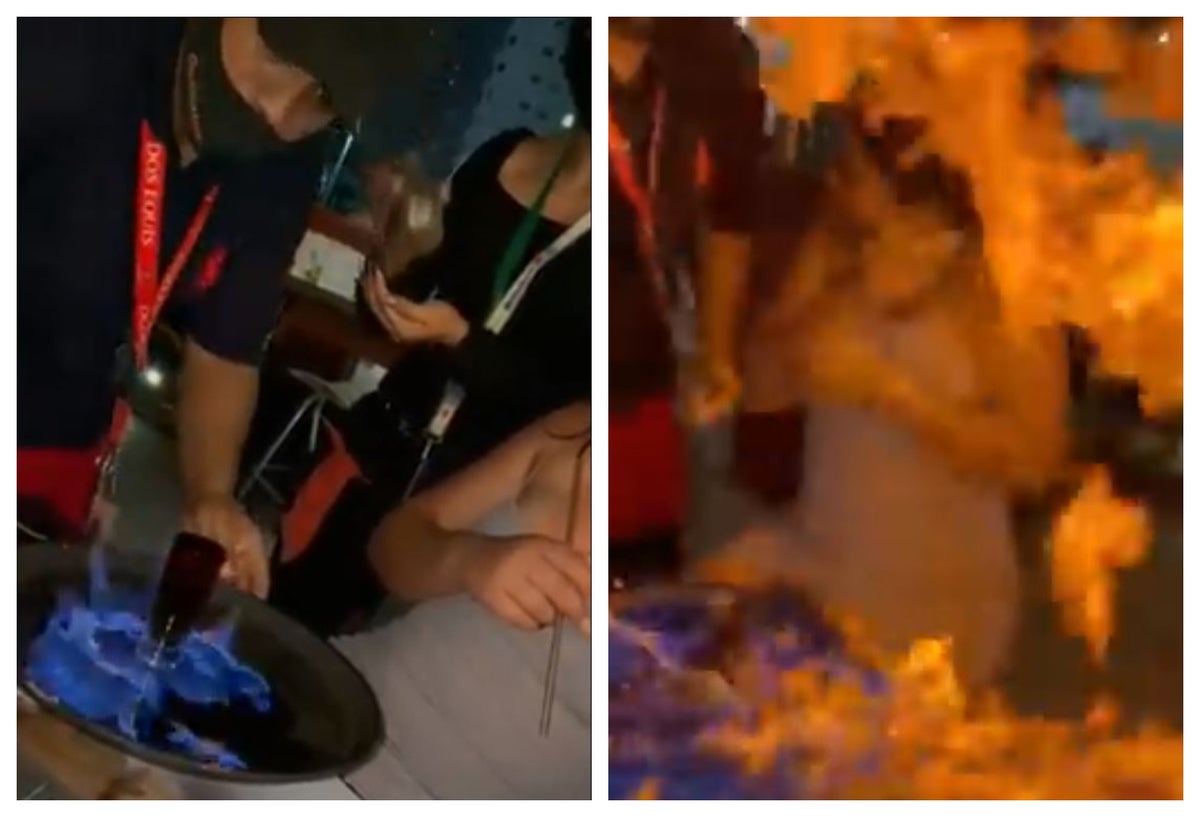 Turista quemada en Cancún con coctel flameado