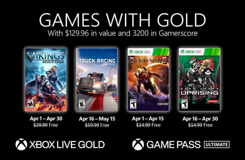 Xbox games gold para abril de 2021