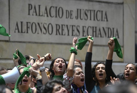 Protesta a favor del aborto en Colombia