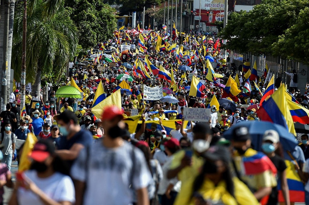 Marchas y protestas en Cali.
