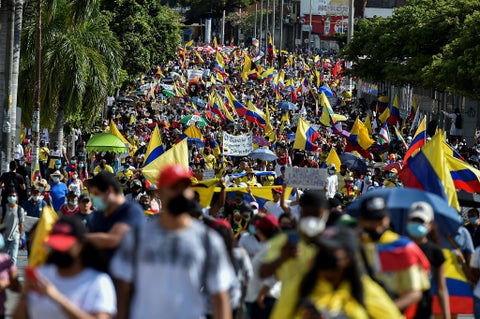 Marchas y protestas en Cali.